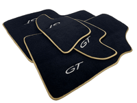 Black Floor Mats For Bentley Continental GT (2011–2018) With Gold Color Trim - AutoWin