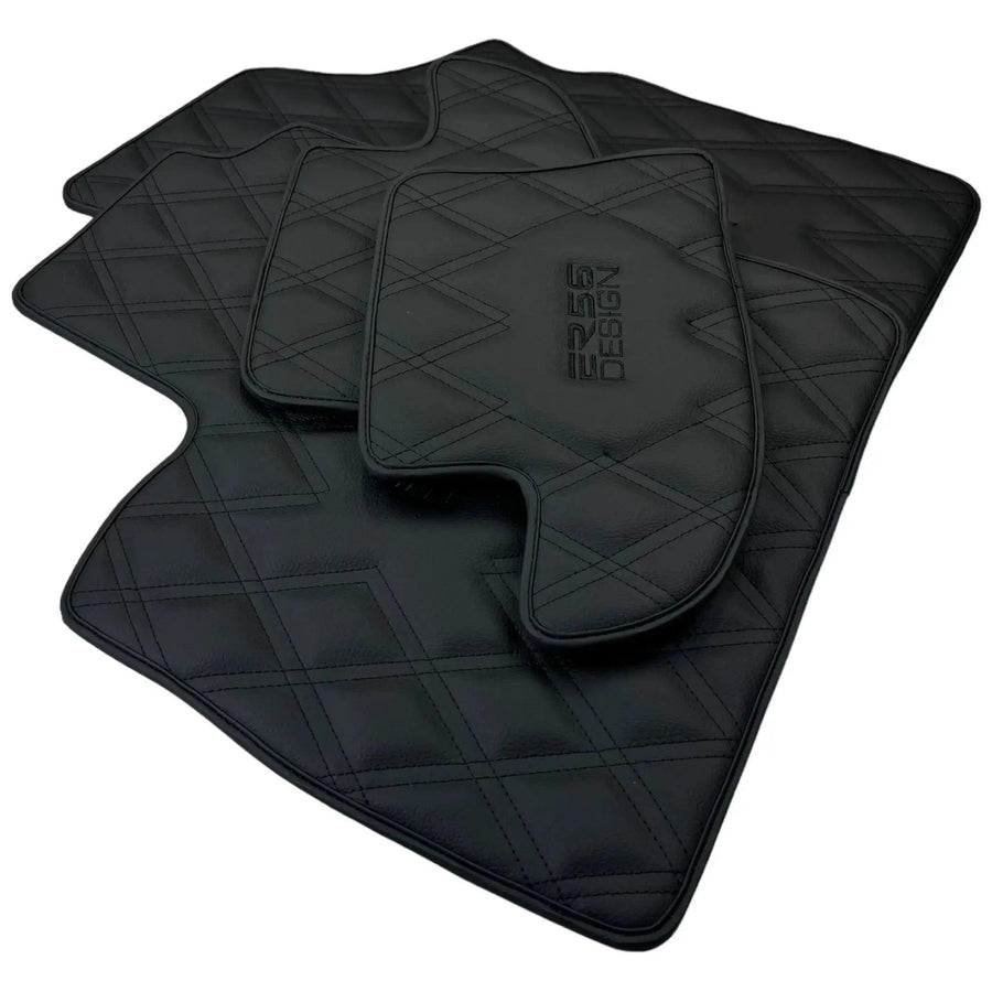 Black Floor Mats for Bentley Continental GT (2011–2018) with Leather | ER56 Design - AutoWin