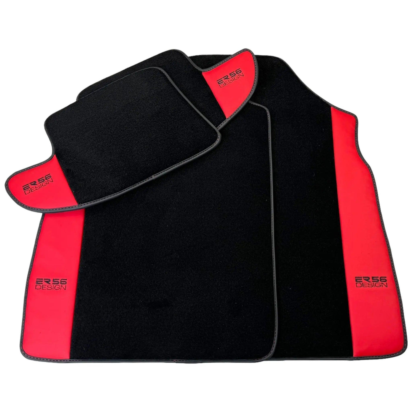 Black Floor Mats for Bentley Continental GT (2011–2018) with Red Leather | ER56 Design - AutoWin