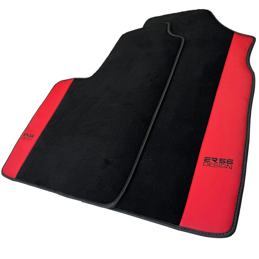 Black Floor Mats for Bentley Continental GT (2011–2018) with Red Leather | ER56 Design - AutoWin