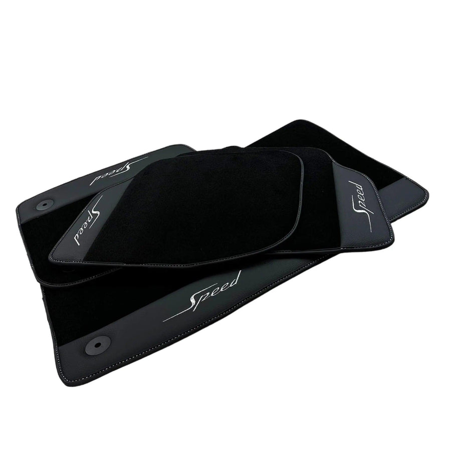 Black Floor Mats For Bentley Continental GT (2018–2023) Speed with Leather - AutoWin