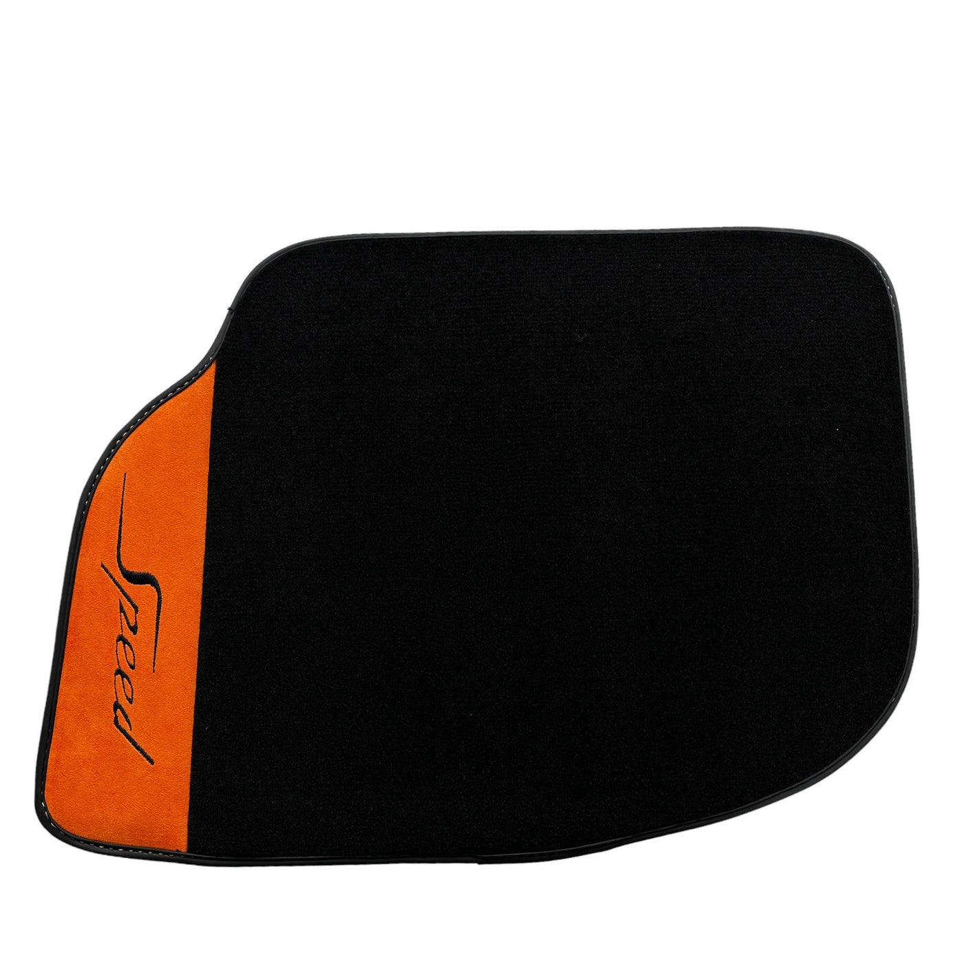 Black Floor Mats For Bentley Continental GT (2018–2023) with Orange Alcantara Leather - AutoWin