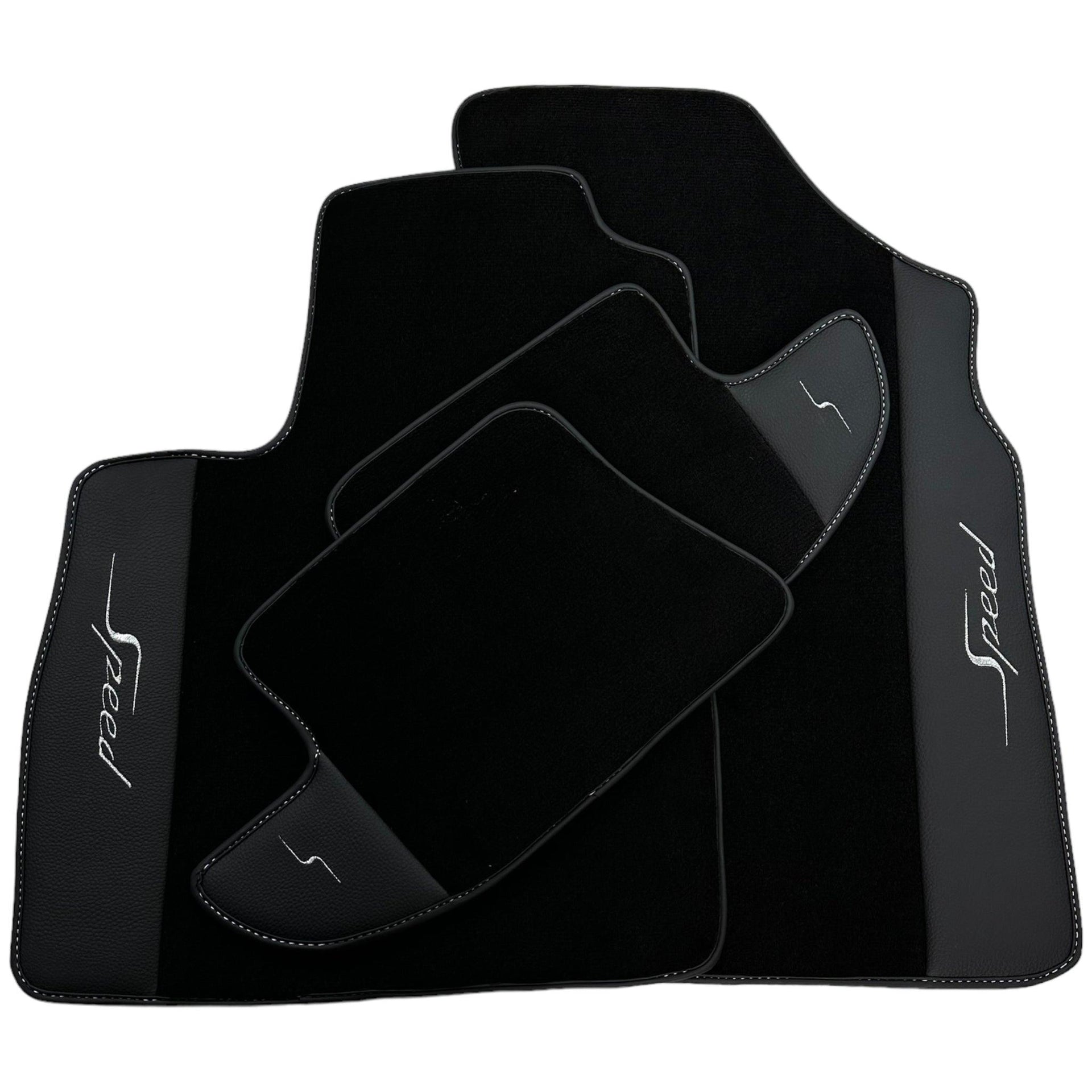 Black Floor Mats For Bentley Continental GT Speed (2011–2018) with Leather - AutoWin