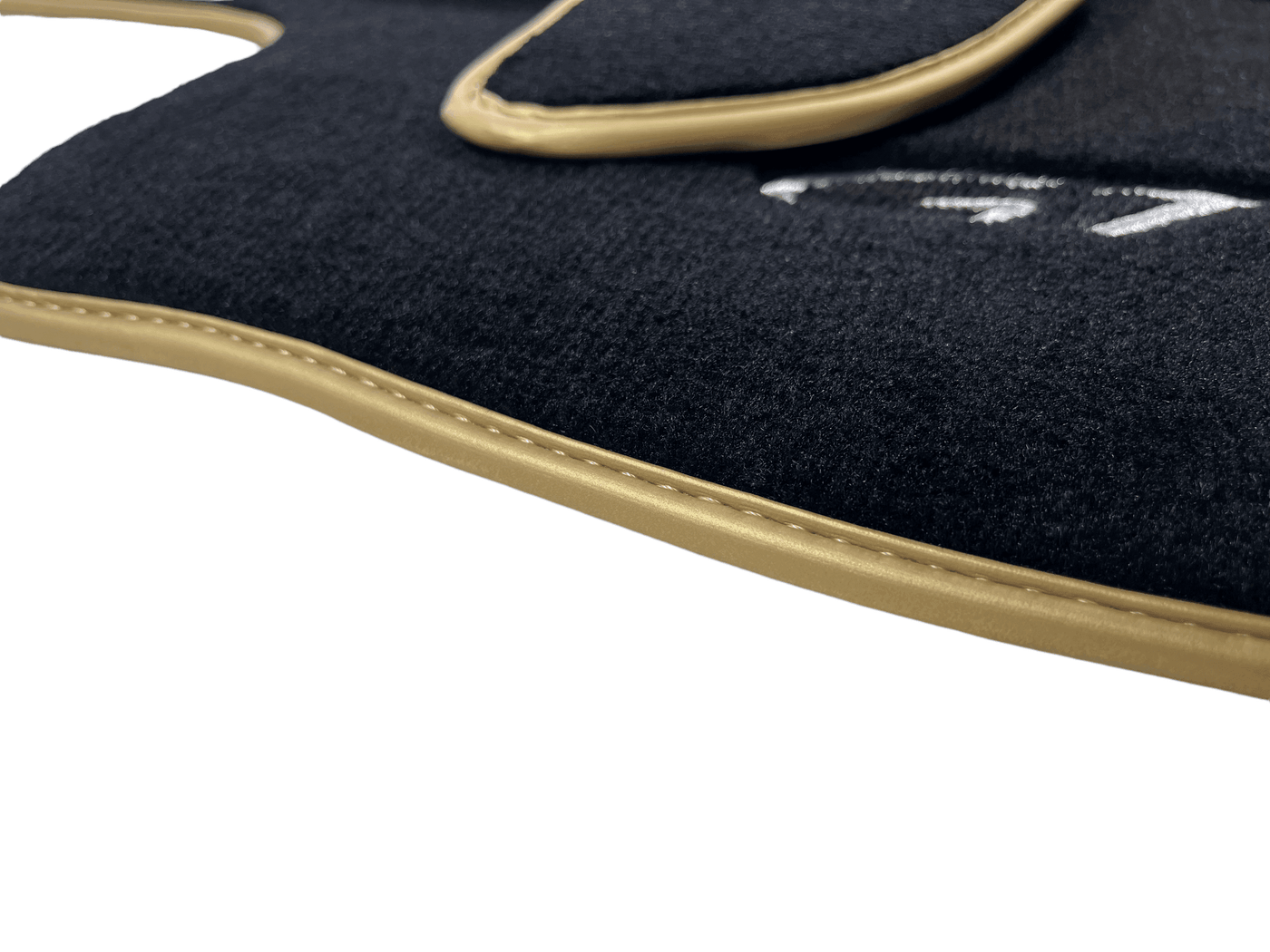 Black Floor Mats For Bentley Continental GTC (2006–2011) With Gold Color Trim - AutoWin