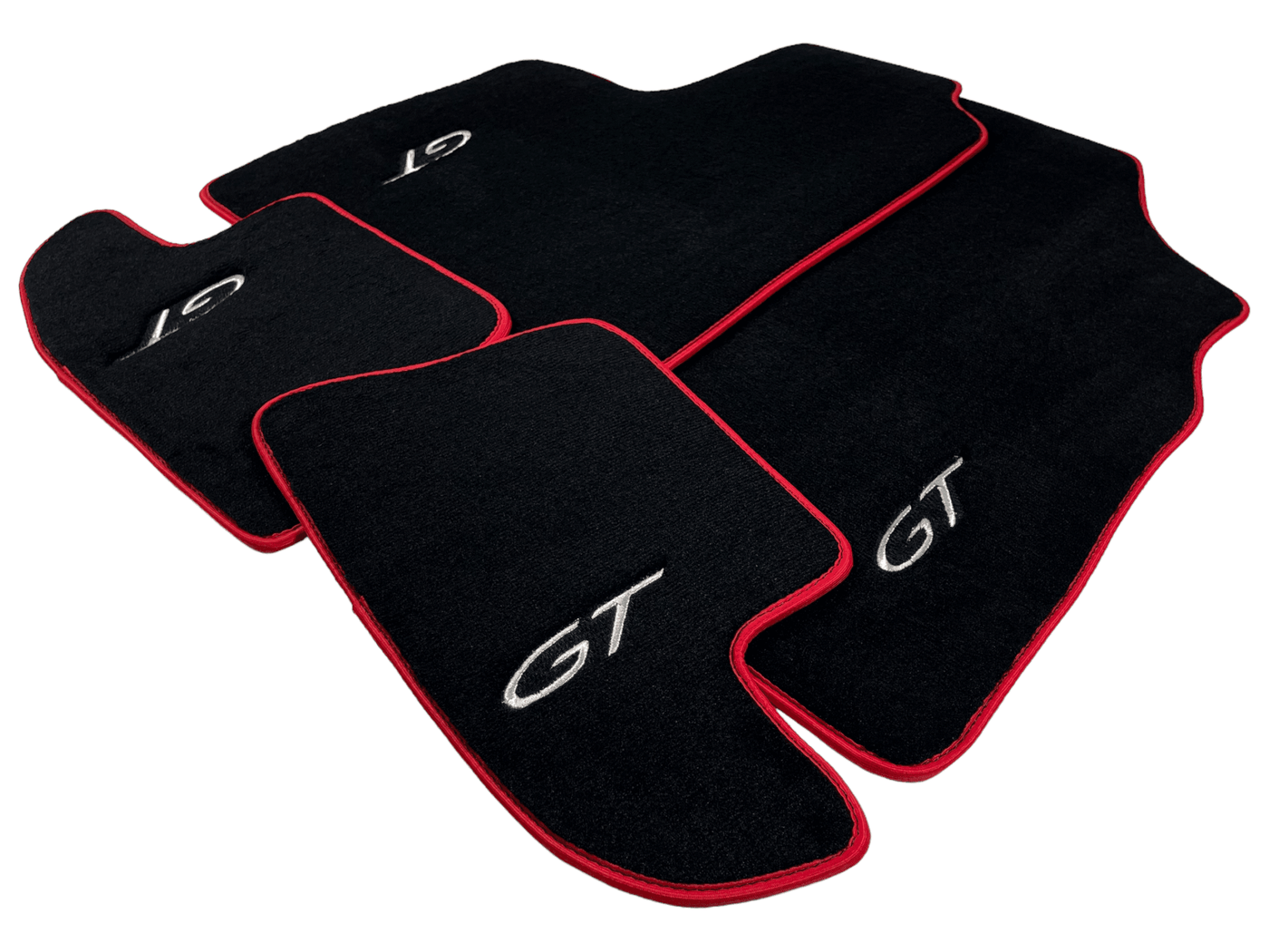 Black Floor Mats For Bentley Continental GTC (2006–2011) With Red Trim - AutoWin
