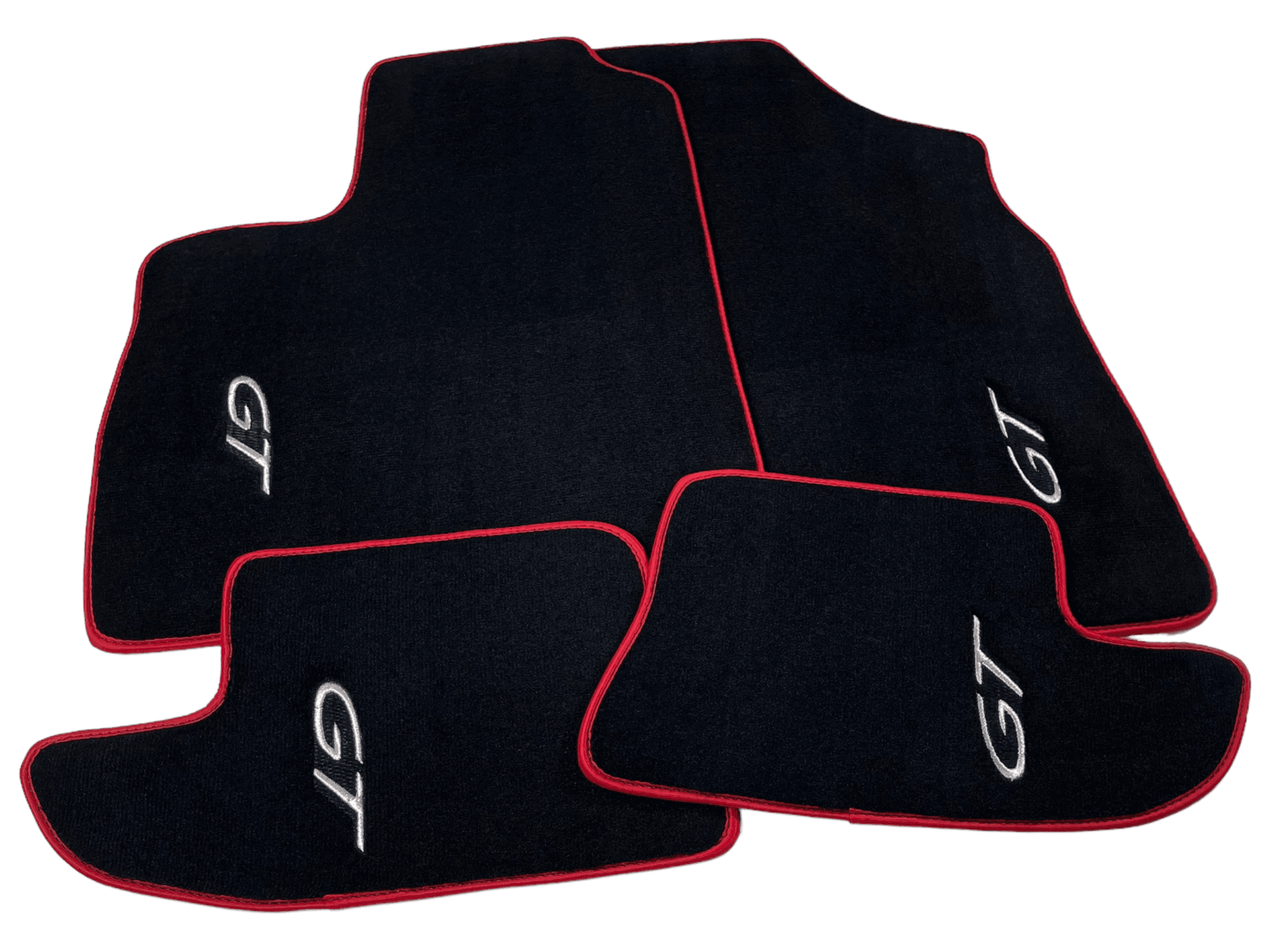Black Floor Mats For Bentley Continental GTC (2006–2011) With Red Trim - AutoWin