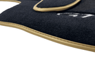 Black Floor Mats For Bentley Continental GTC (2011-2018) With Gold Color Trim - AutoWin