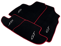 Black Floor Mats For Bentley Continental GTC (2011-2018) With Red Trim - AutoWin
