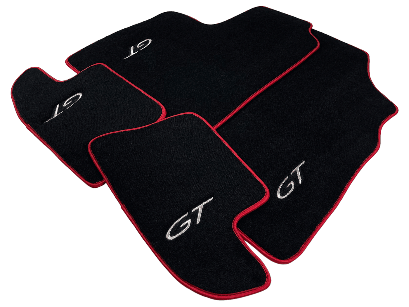 Black Floor Mats For Bentley Continental GTC (2011-2018) With Red Trim - AutoWin