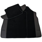 Black Floor Mats for Bentley Continental GTC (2011–2018) with Dark Brown Leather | ER56 Design - AutoWin