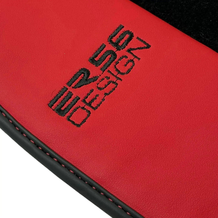 Black Floor Mats for Bentley Continental GTC (2011–2018) with Red Leather | ER56 Design - AutoWin