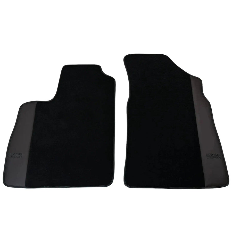 Black Floor Mats for Bentley Continental GTC (2018–2023) with Dark Brown Leather | ER56 Design - AutoWin