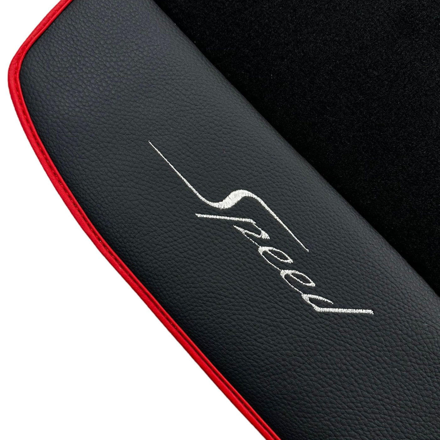 Black Floor Mats for Bentley Flying Spur (2005-2013) with Leather | Red Trim - AutoWin