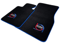 Black Floor Mats For BMW 5 Series E34 Sedan ER56 Design Limited Edition Blue Trim - AutoWin