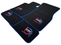 Black Floor Mats For BMW 5 Series E34 Sedan ER56 Design Limited Edition Blue Trim - AutoWin