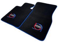 Black Floor Mats For BMW 5 Series E34 Sedan ER56 Design Limited Edition Blue Trim - AutoWin