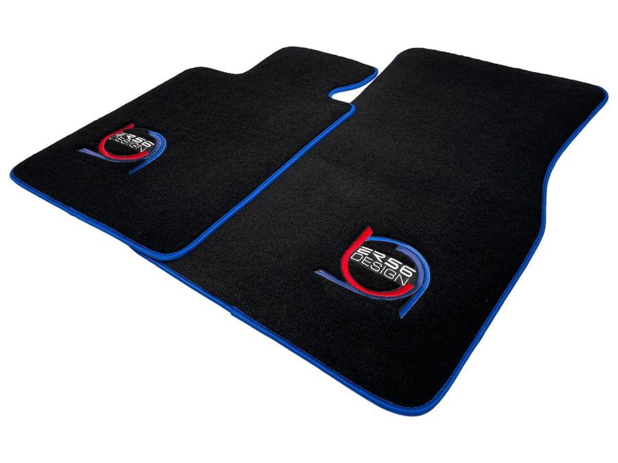 Black Floor Mats For BMW 5 Series E61 Wagon ER56 Design Limited Edition Blue Trim - AutoWin