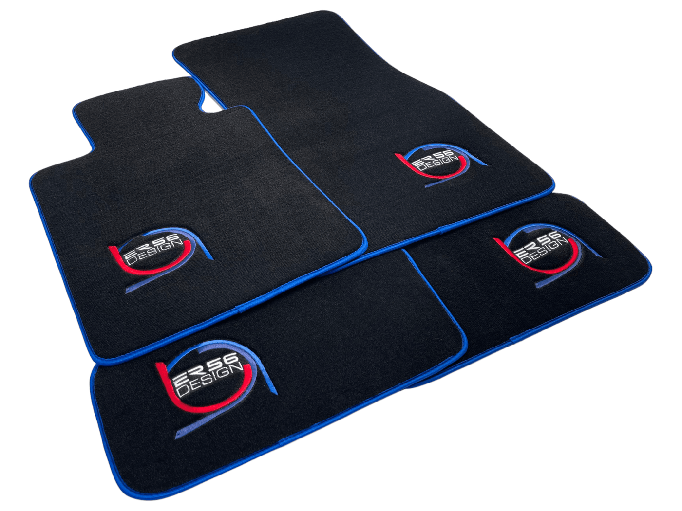 Black Floor Mats For BMW 1 Series F70 ER56 Design Limited Edition Blue Trim - AutoWin