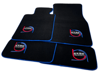 Black Floor Mats For BMW Gran Tourer F46 (2015-2022) 7 Seats ER56 Design Limited Edition Blue Trim - AutoWin