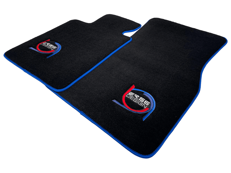Black Floor Mats For BMW 1 Series F70 ER56 Design Limited Edition Blue Trim - AutoWin