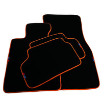 Black Floor Mats For BMW G60 (2023-2026) Sedan | Orange Trim - AutoWin