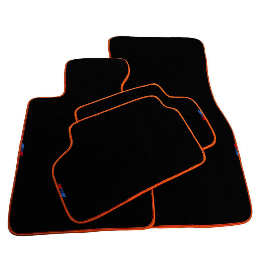 Black Floor Mats For BMW G61 (2023-2026) Touring | Orange Trim - AutoWin