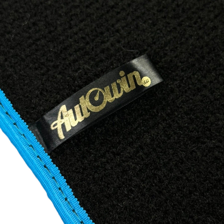 Black Floor Mats For BMW G61 (2023-2026) Touring | Sky Blue Trim - AutoWin