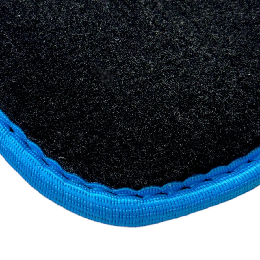 Black Floor Mats For BMW G60 (2023-2026) Sedan | Sky Blue Trim - AutoWin