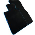 Black Floor Mats For BMW 5 Series G30 | Sky Blue Trim - AutoWin