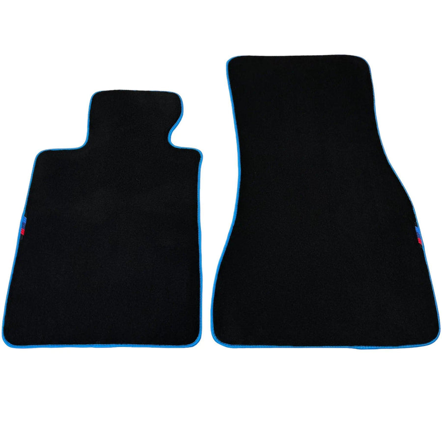 Black Floor Mats For BMW G60 (2023-2026) Sedan | Sky Blue Trim - AutoWin