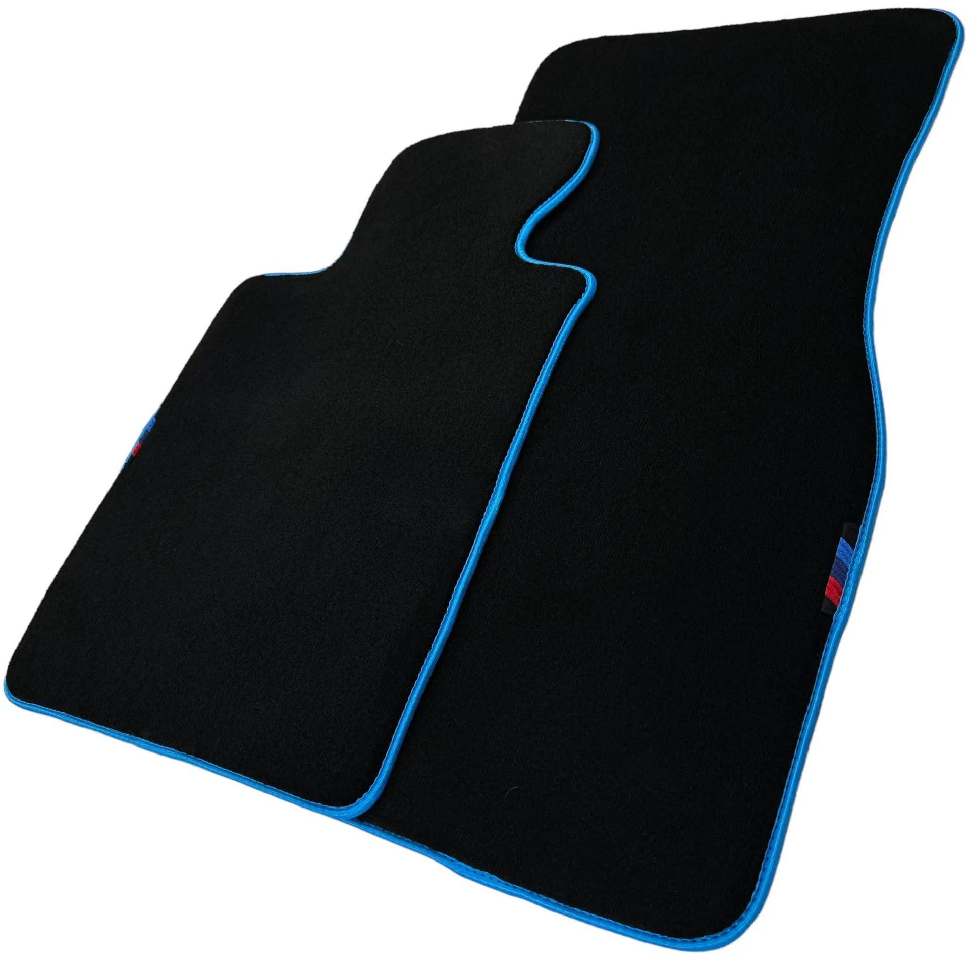Black Floor Mats For BMW G61 (2023-2026) Touring | Sky Blue Trim - AutoWin