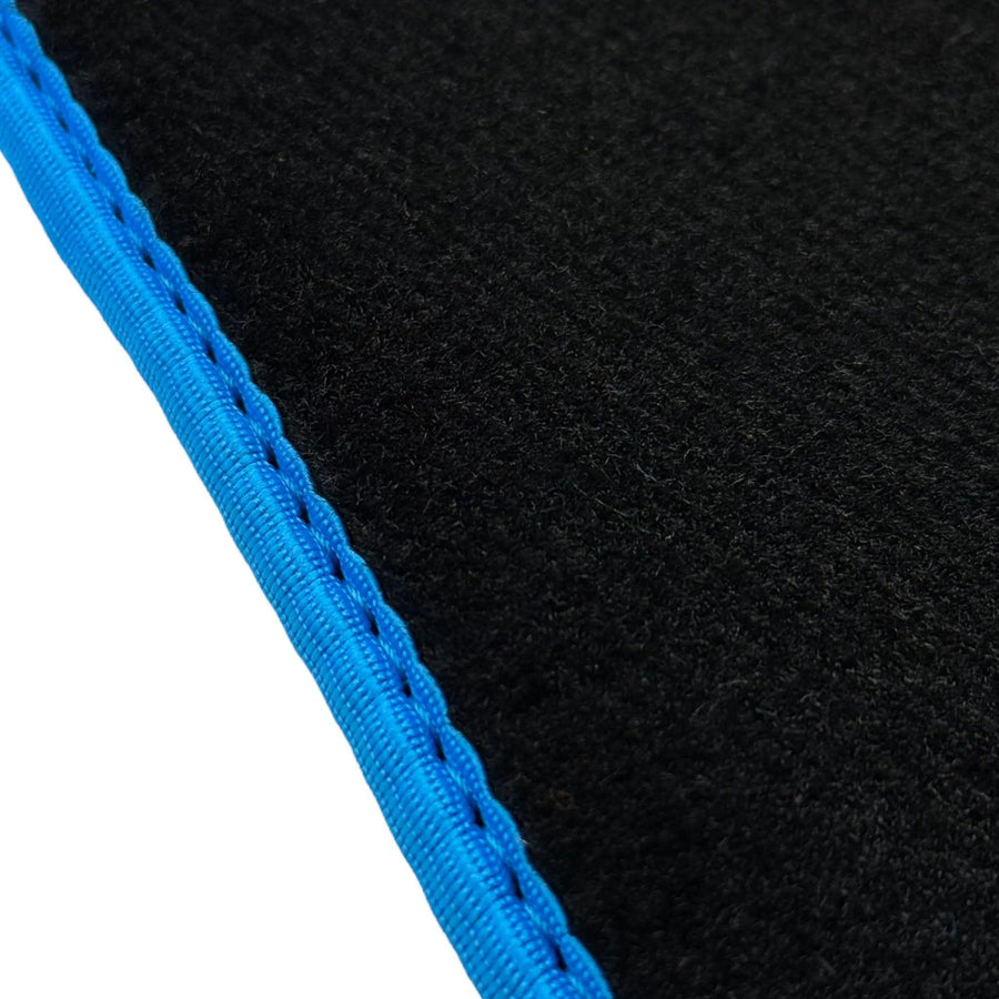 Black Floor Mats For BMW G60 (2023-2026) Sedan | Sky Blue Trim - AutoWin