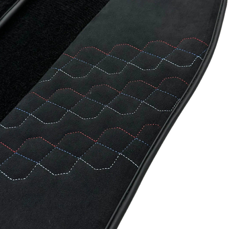 Black Floor Mats for BMW 1 Series 1 Series with Alcantara Leather - AutoWin