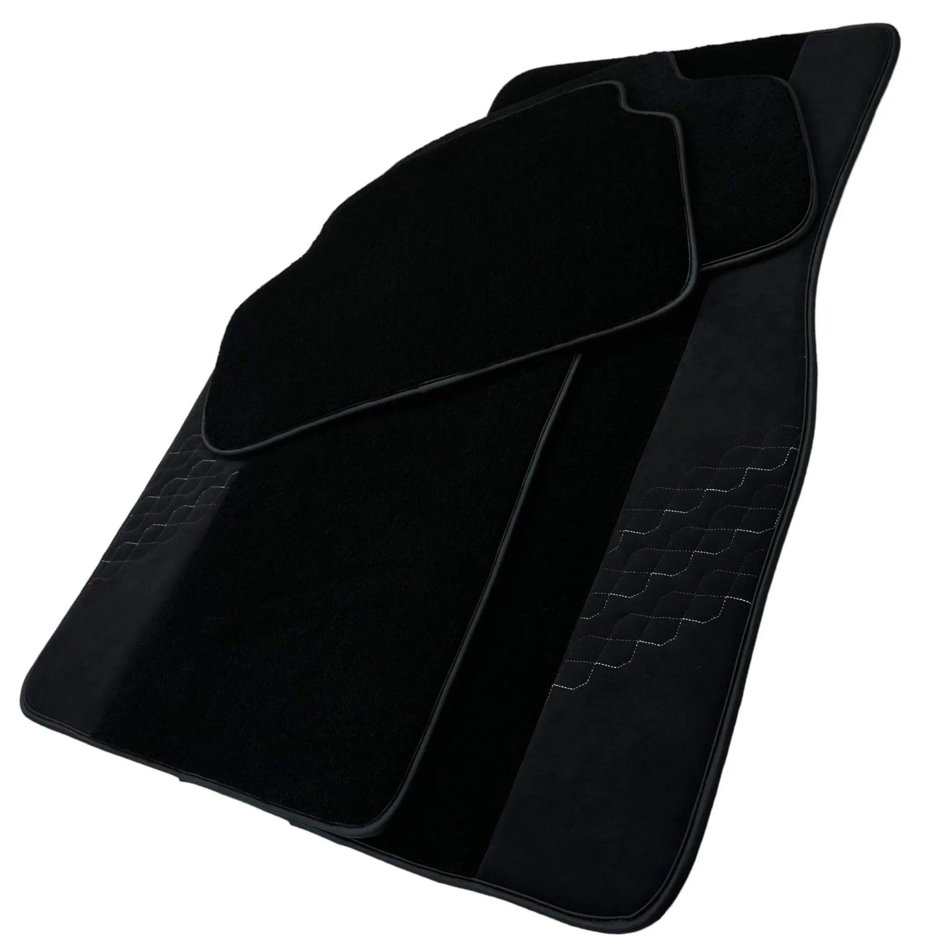 Black Floor Mats for BMW 2 Series Gran Tourer F46 (2015-2022) 7 Seats with Alcantara Leather - AutoWin