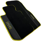 Black Floor Mats For BMW 7 Series F01 | Fighter Jet Edition | Yellow Trim AutoWin Brand - AutoWin