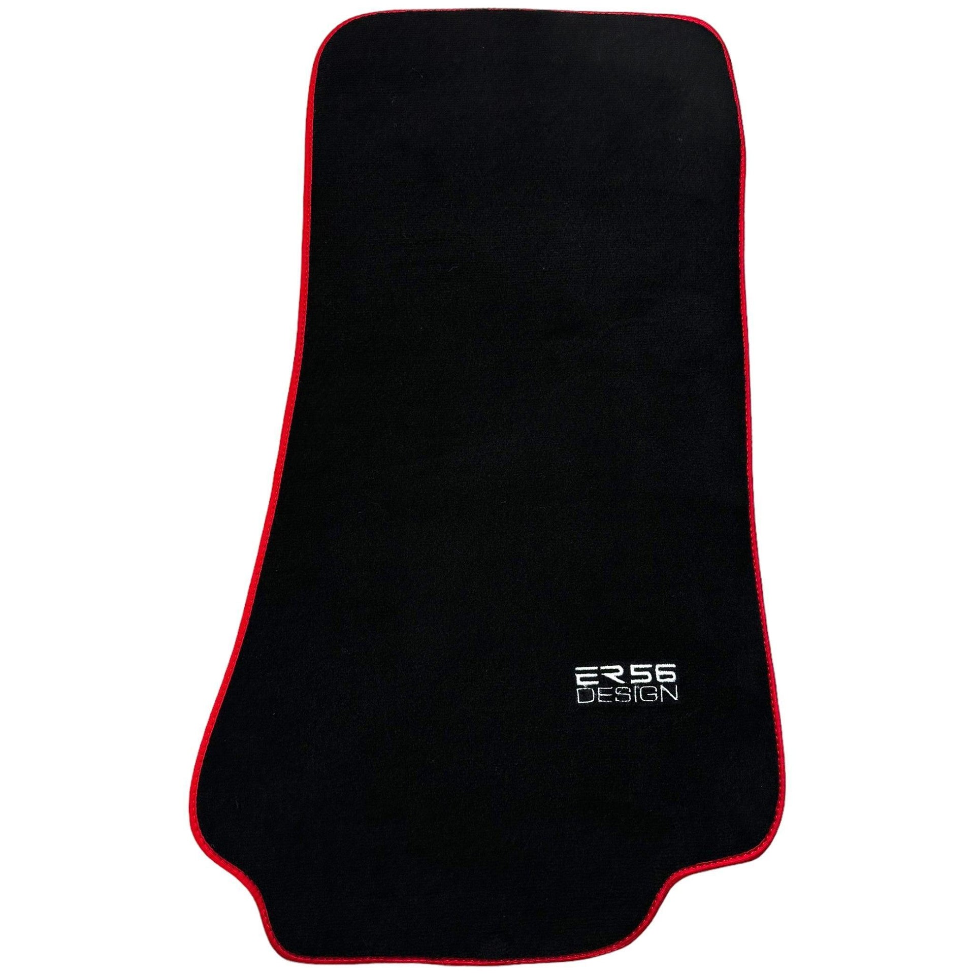 Black Floor Mats For BMW 8 Series E31 2-door Coupe (1989-1999) ER56 Design with Red Trim - AutoWin