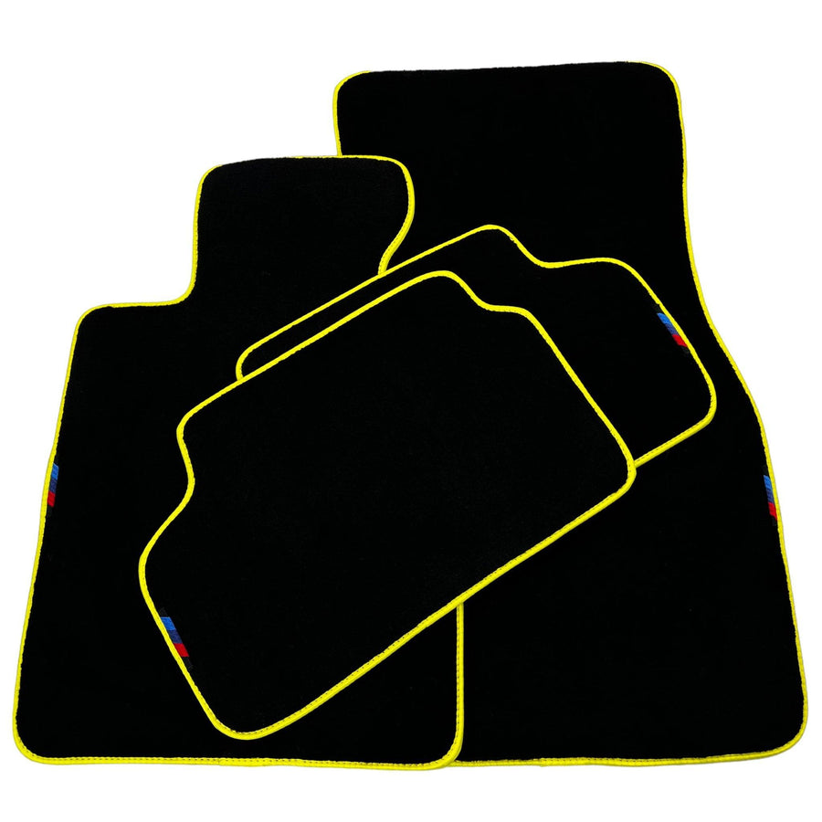 BMW M240i G42 M 2021-2026 Custom Black Floor Mats with Yellow Trim