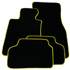 Black Floor Mats For BMW G30 Sedan (2016-2023) | Yellow Trim - AutoWin