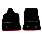 Black Floor Mats For Chevrolet Corvette C7 (2014-2019) | Red Trim - AutoWin
