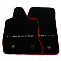 Black Floor Mats For Chevrolet Corvette C7 Targa Top (2014-2019) - AutoWin