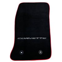 Black Floor Mats For Chevrolet Corvette C7 Targa Top (2014-2019) - AutoWin