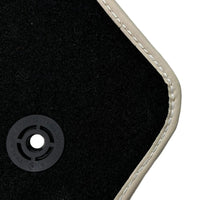 Black Floor Mats For Chevrolet Corvette C7 Targa Top (2014-2019) with Beige Trim - AutoWin