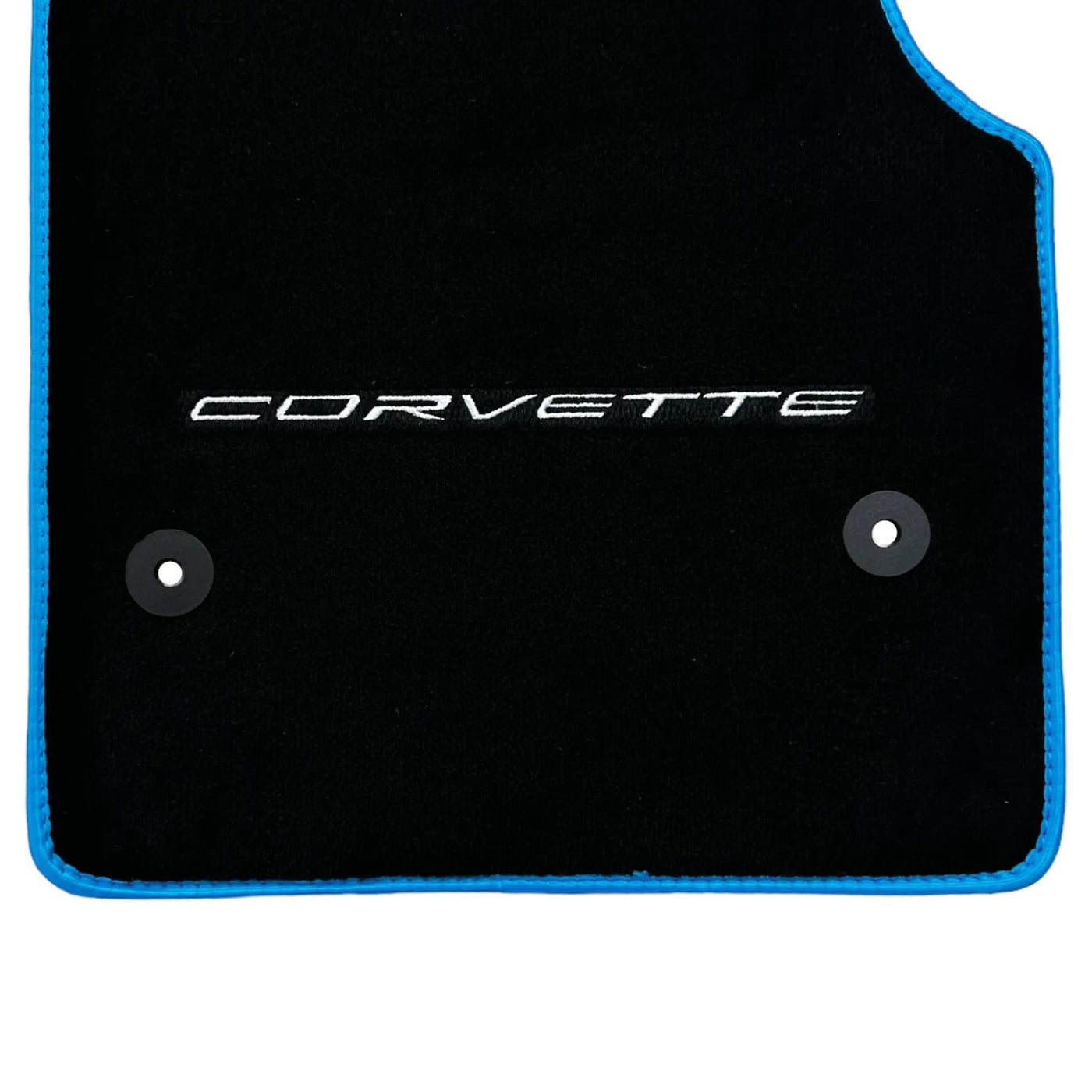 Black Floor Mats For Chevrolet Corvette C8 (2020-2024) with Blue Trim - AutoWin