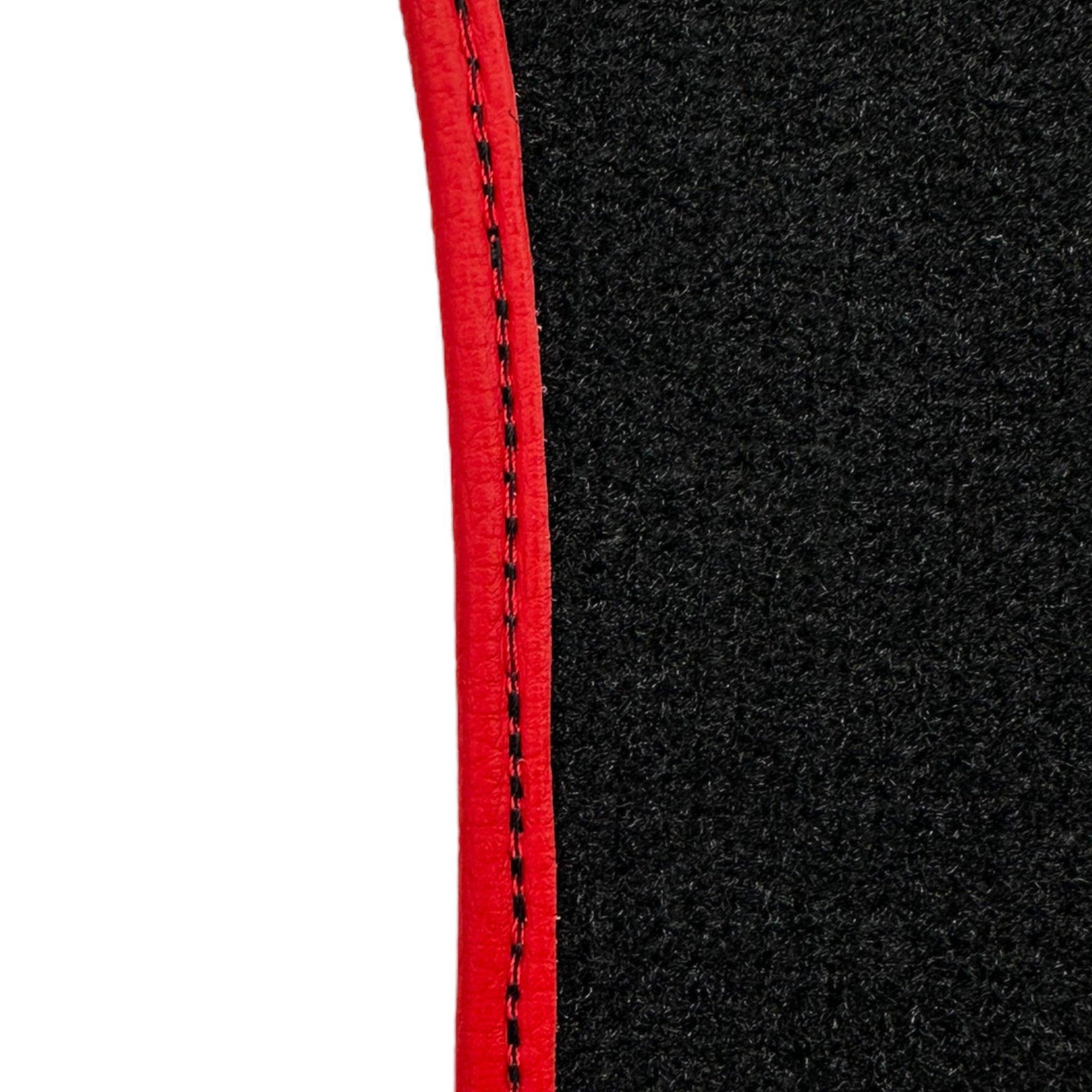 Black Floor Mats for Ferrari 296 GTB (2022-2024) with Leather and Red Trim - AutoWin