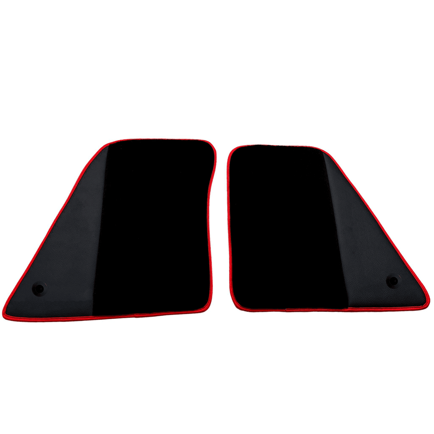 Black Floor Mats for Ferrari 296 GTS (2022-2024) with Leather and Red Trim - AutoWin