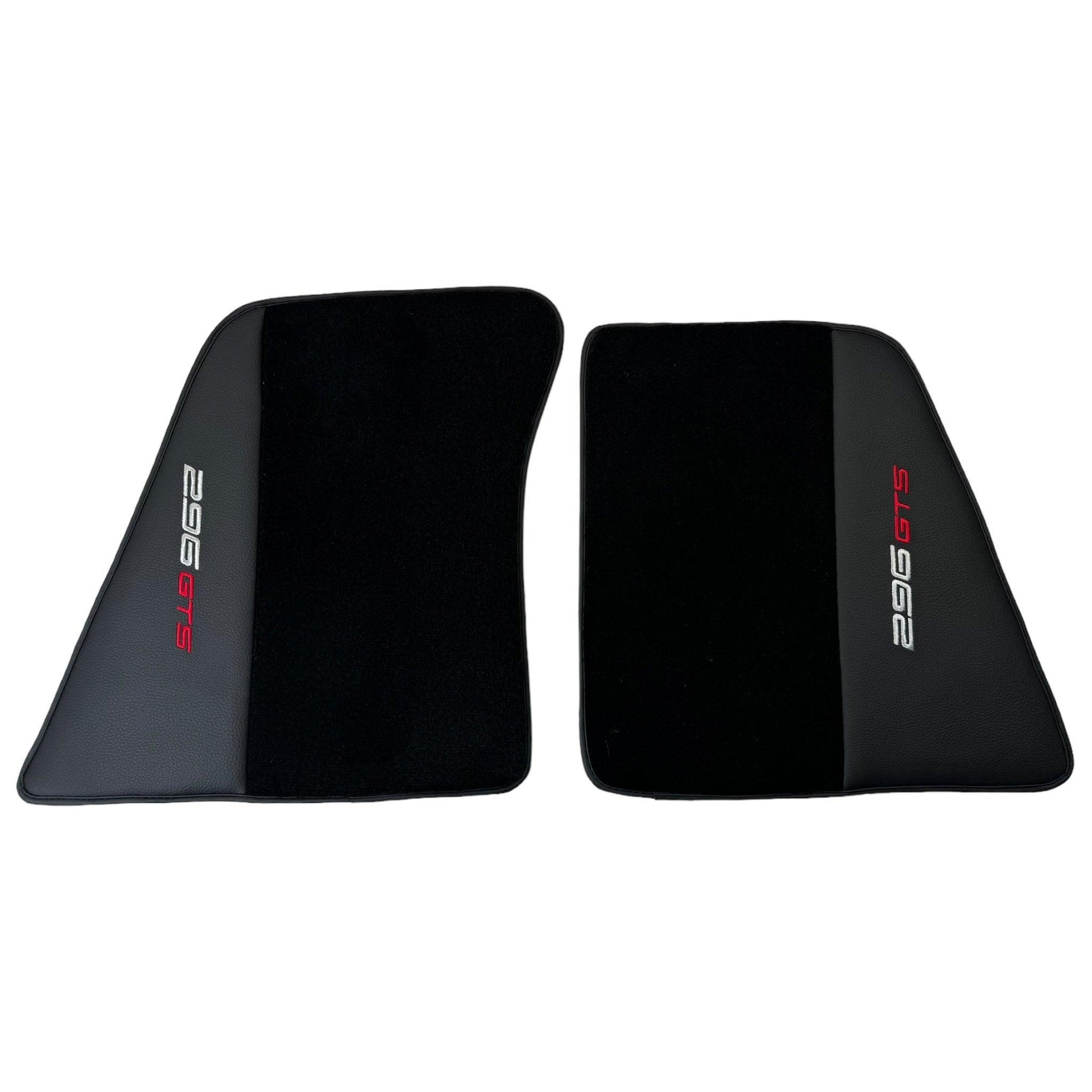 Black Floor Mats for Ferrari 296 GTS (2022-2024) with Leather - AutoWin