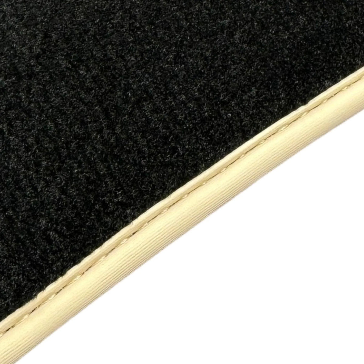 Black Floor Mats for Ferrari 296 GTS (2022-2027) with Leather and Beige Trim - AutoWin