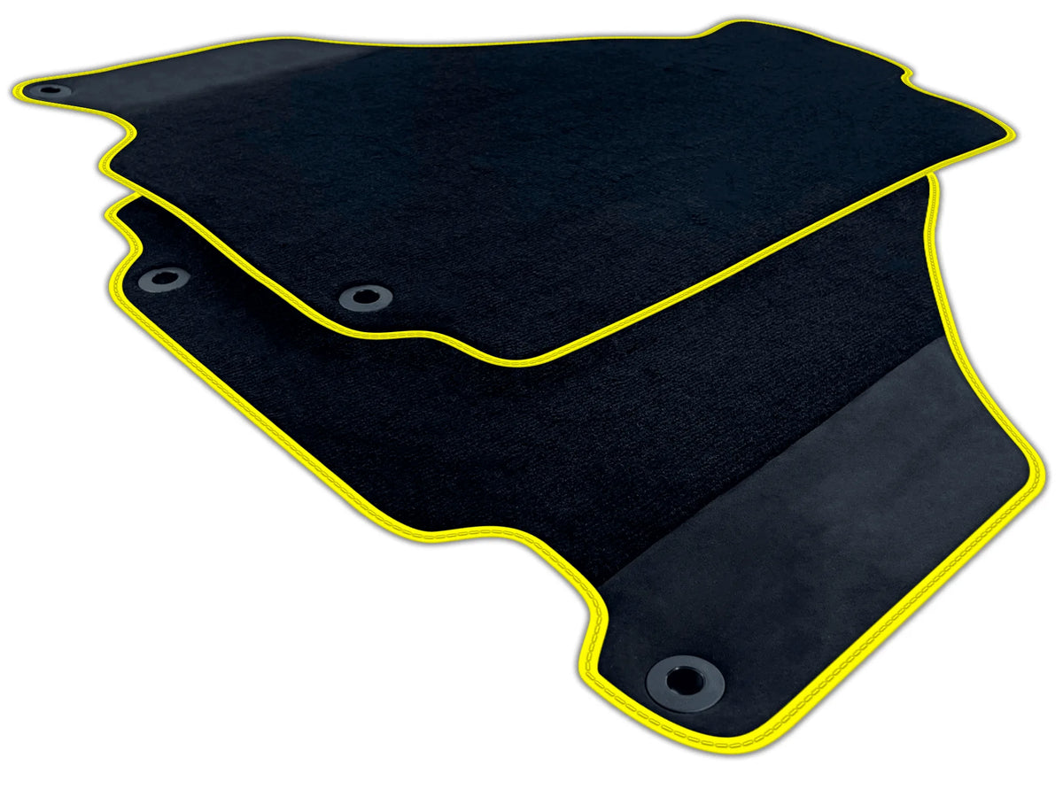 Black Floor Mats for Ferrari 360 (1999-2005) with Alcantara Leather | Various Trim Colors
