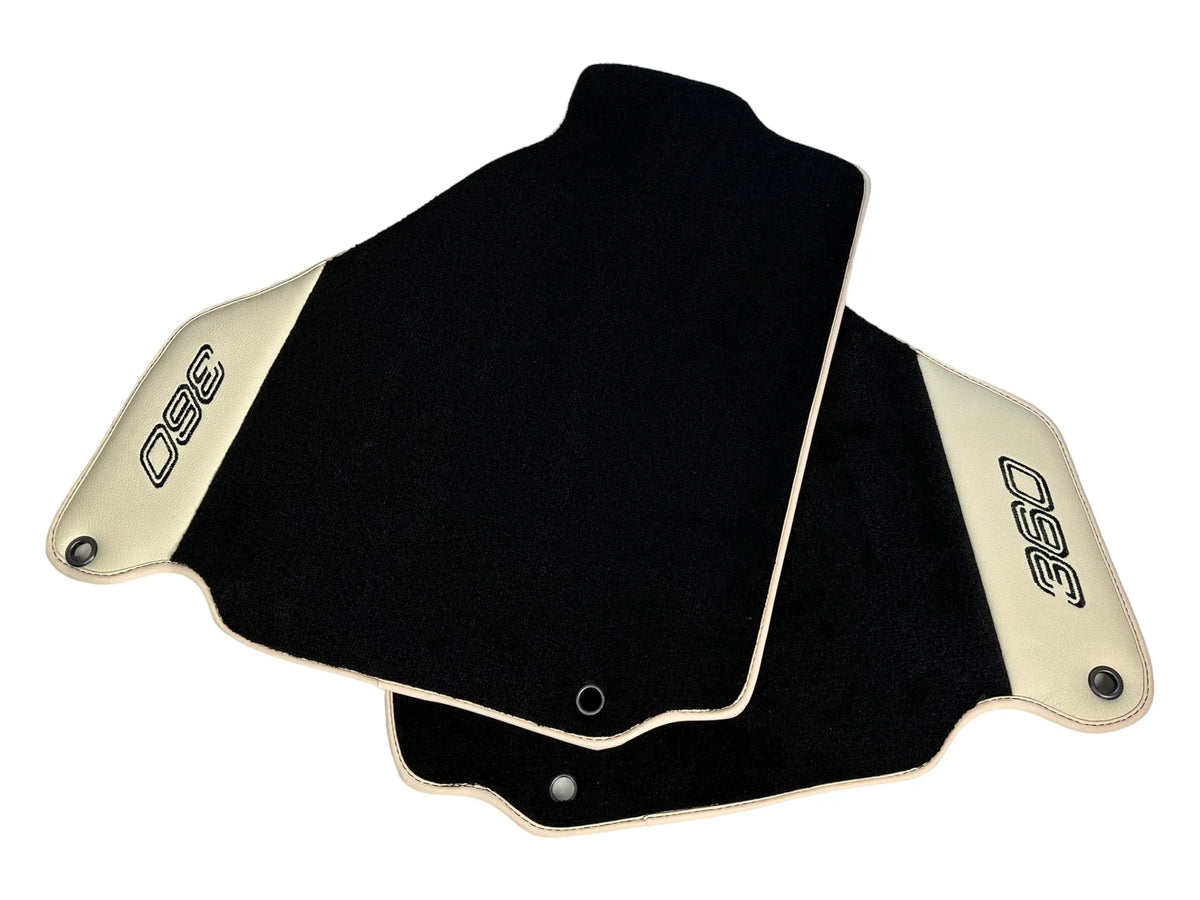 Black Floor Mats For Ferrari 360 Modena 1999-2005 With Beige Leather - AutoWin