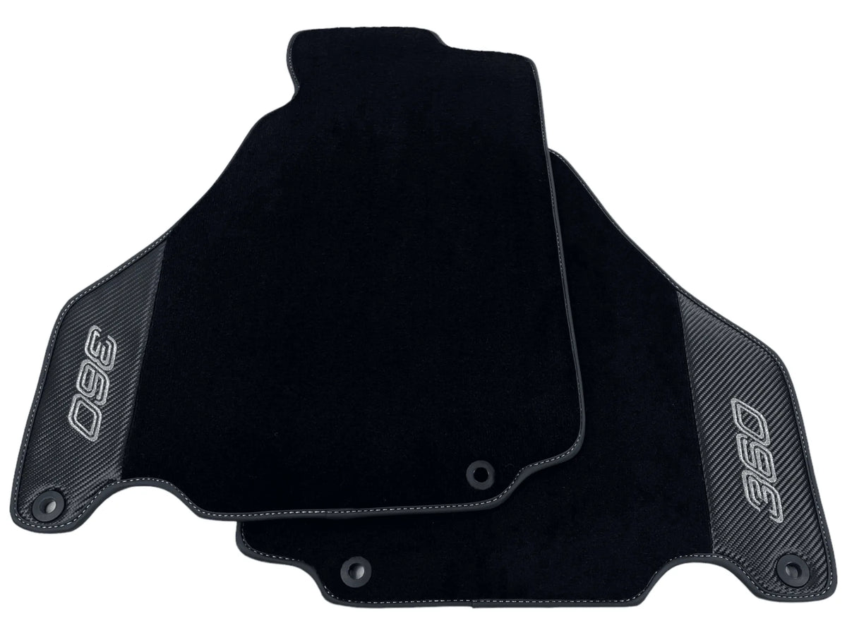 Black Floor Mats For Ferrari 360 Modena 1999-2005 With Carbon Fiber Leather - AutoWin